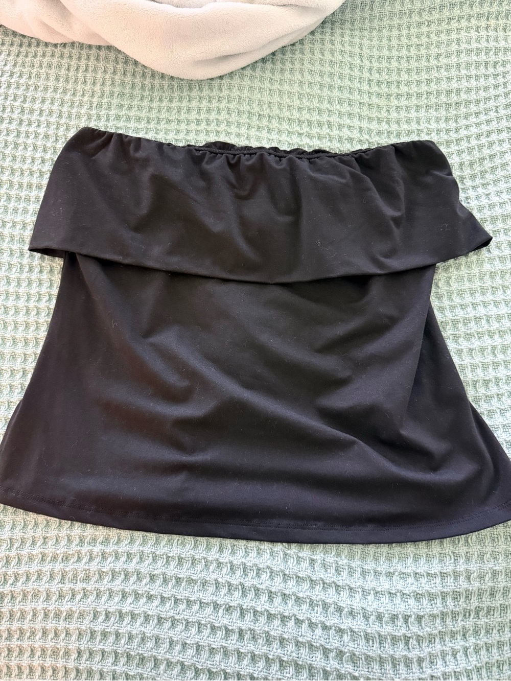 Black Off-the-Shoulder Foldover Top